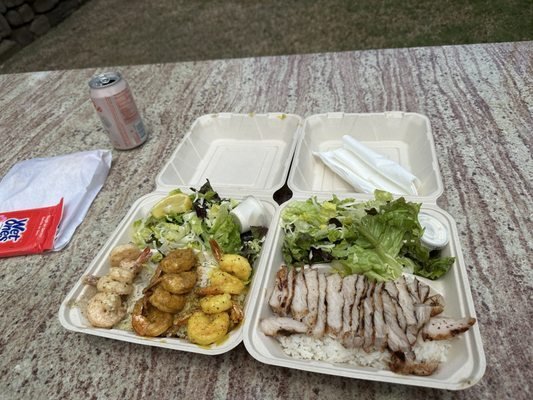 Shrimp sampler plate with lava, lemon pepper and garlic butter shrimp